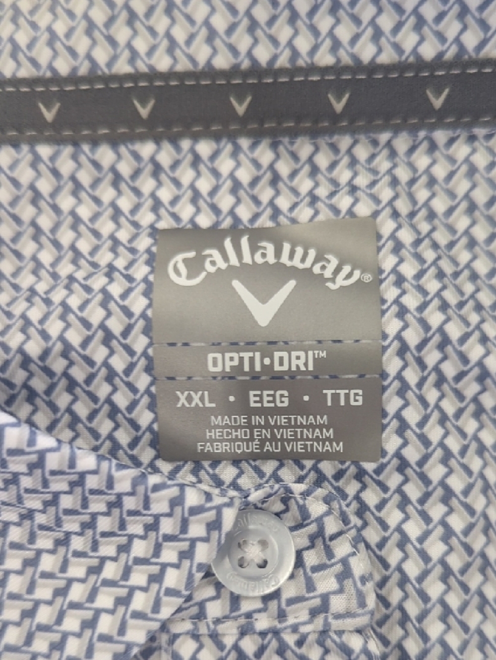 Callaway Blue Micro-Pattern Performance Golf Polo - Picture 2 of 5